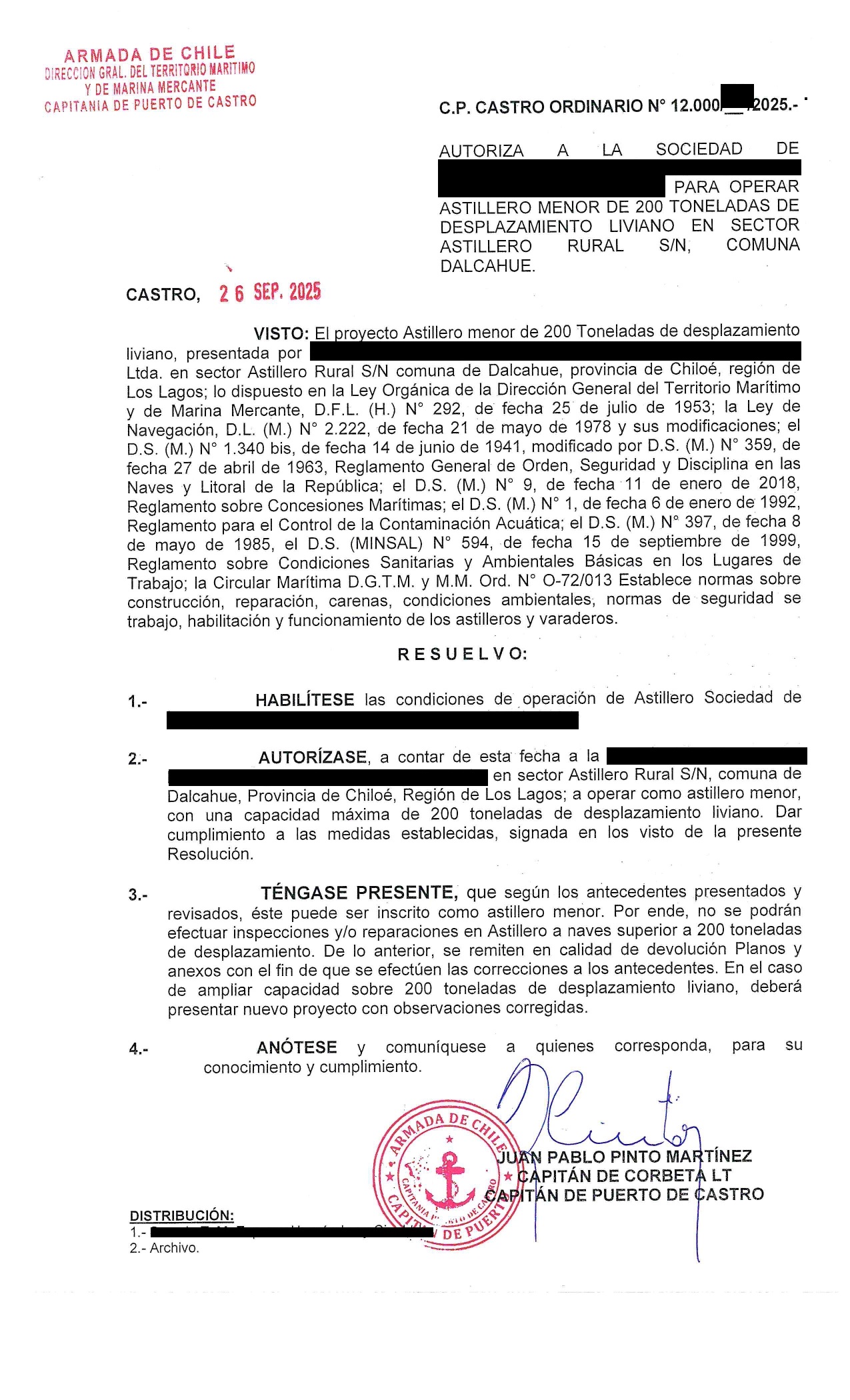 Asesoría especializada para habilitación de astilleros menores